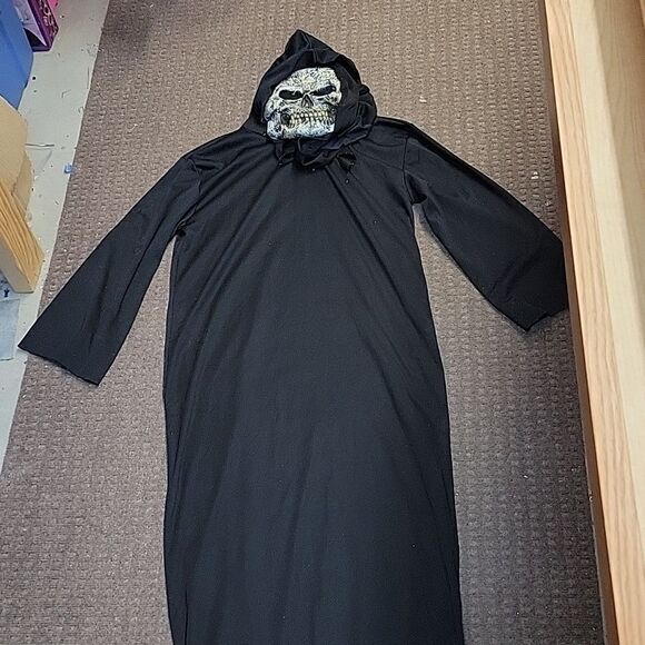 Skeleton Creeper Halloween costume dress and mask. Child's xlarge - Picture 1 of 7